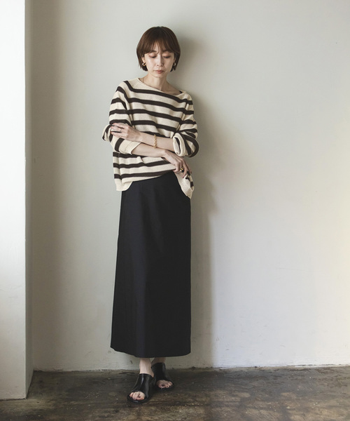 Noble（ノーブル）の「《WEB限定追加》ペーパーヤーン裏天竺プルオーバー（ニット/セーター・レディース・ベージュ/アイボリー/スカイブルー・FREE）」の9枚目の写真