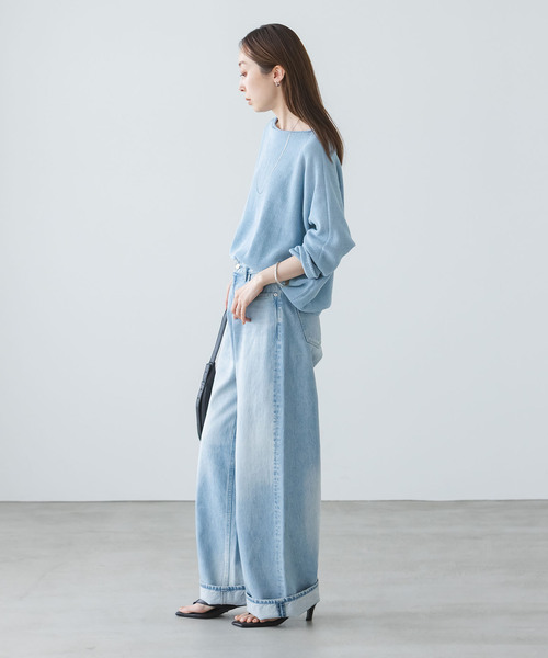 Noble（ノーブル）の「《WEB限定追加》ペーパーヤーン裏天竺プルオーバー（ニット/セーター・レディース・ベージュ/アイボリー/スカイブルー・FREE）」の12枚目の写真