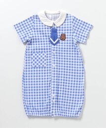 ロンパース（ブルー・ネイビー/青色系・チェック柄）ファッション通販