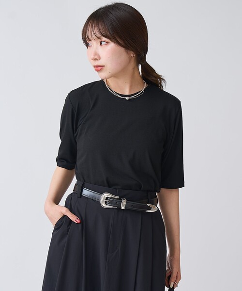 RONEL(ロネル)の「【RONEL】ベア天竺バックノットハーフスリーブ(Tシャツ/カットソー・レディース・ライム/ライトグレー/ブラック・FREE)」の22枚目の写真