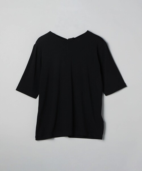 RONEL(ロネル)の「【RONEL】ベア天竺バックノットハーフスリーブ(Tシャツ/カットソー・レディース・ライム/ライトグレー/ブラック・FREE)」の8枚目の写真