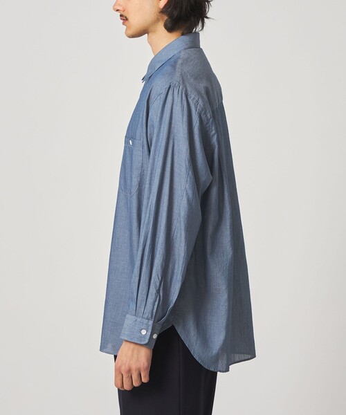 Steven Alan（スティーブンアラン）の「＜Steven Alan＞ シアー デニム レギュラーカラー シャツ LOOSE（シャツ/ブラウス・メンズ・コバルトブルー/ネイビー・S/M/L/XL）」の4枚目の写真