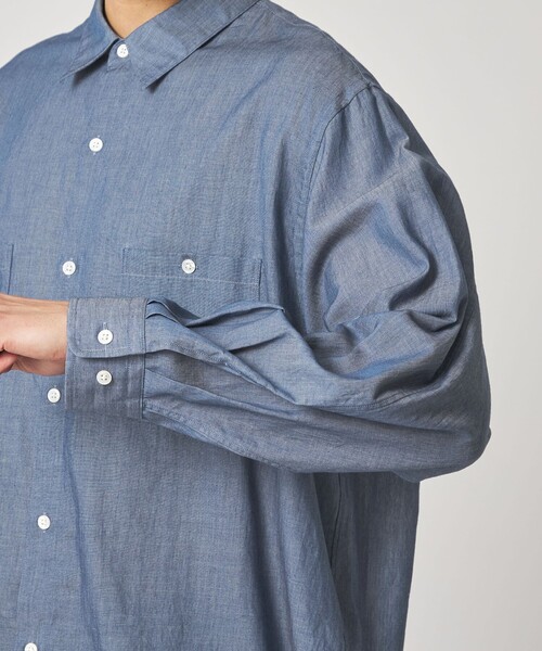 Steven Alan（スティーブンアラン）の「＜Steven Alan＞ シアー デニム レギュラーカラー シャツ LOOSE（シャツ/ブラウス・メンズ・コバルトブルー/ネイビー・S/M/L/XL）」の7枚目の写真