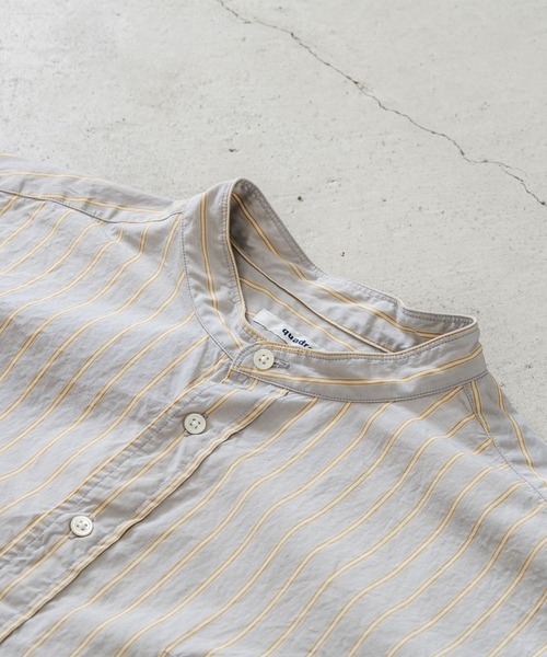 quadro（クオドロ）の「スーピマスタンドカラービッグシャツ（シャツ/ブラウス・レディース・グリーン/グレイッシュベージュ・FREE）」の5枚目の写真