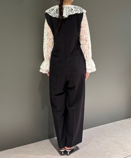 ANDRESD(アンドレスド)の「レースラッフルオールインワンドレス / lace ruffle all-in-one dress(パンツドレス・レディース・ブラック/ベージュ/グレー・L/M/S)」の22枚目の写真