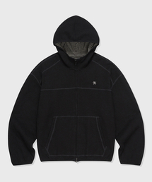 KIIMUIR（キミュア）の「リバーシブルワッフルフードジップアップ_ブラック（その他アウター）」