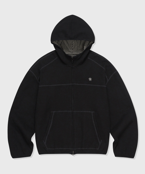 KIIMUIR(キミュア)の「リバーシブルワッフルフードジップアップ_ブラック(その他アウター・メンズ・ブラック・MEDIUM/LARGE/X-LARGE)」の2枚目の写真