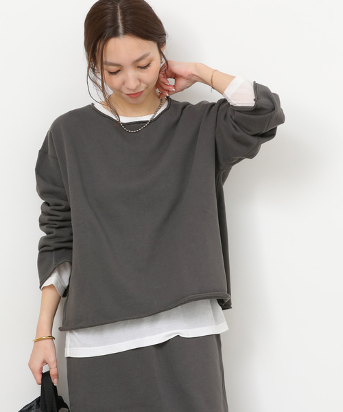 JOURNAL STANDARD relume(ジャーナルスタンダード レリューム)の「クロップドスウェット(スウェット・レディース・ブラック系その他/ベージュ・FREE)」の1枚目の写真