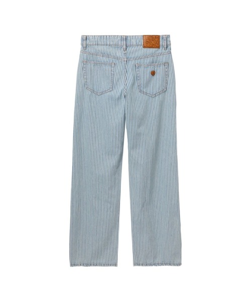 A BATHING APE（アベイシングエイプ）の「PU BADGE INDIGO STRIPE STRAIGHT CUT JEANS（デニムパンツ・レディース・インディゴブルー・X-SMALL/SMALL）」の2枚目の写真