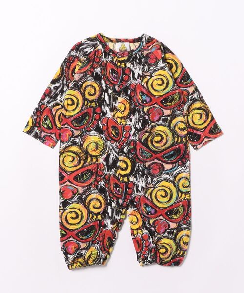 CHARCOAL MINI FACE総柄 Viscotex 長袖2WAYALL