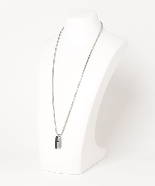 Guess（ゲス）の「GUESS NOIR 26" Eclipse Plate Necklace アクセサリー ネックレス（ネックレス・メンズ・シルバー・ONE SIZE）」の3枚目の写真