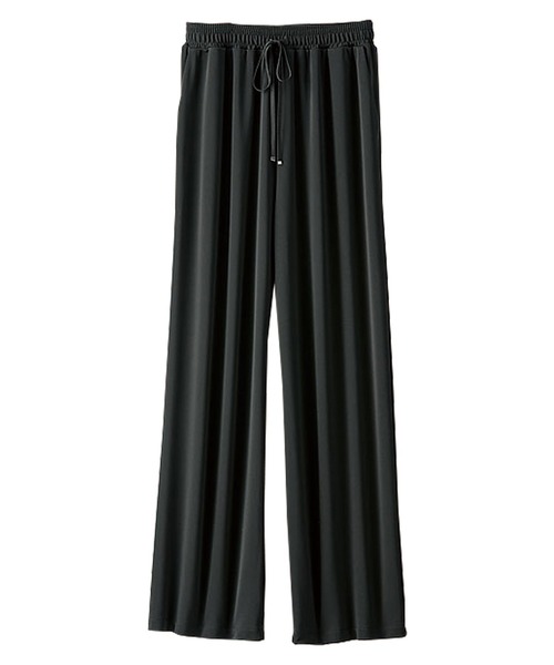 BELLUNA PLUS(ベルーナ)の「シャリさら!快適ドロストワイドパンツ64丈(その他パンツ・レディース・モカ/グリーン/アイボリー/ブラック・SMALL/MEDIUM/LARGE/X-LARGE)」の8枚目の写真