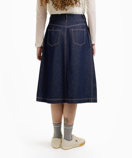 LACOSTE（ラコステ）の「アシンメトリーデニムプリーツラップスカート（スカート・レディース・ネイビー/ブルー・40/38/36/34）」の8枚目の写真