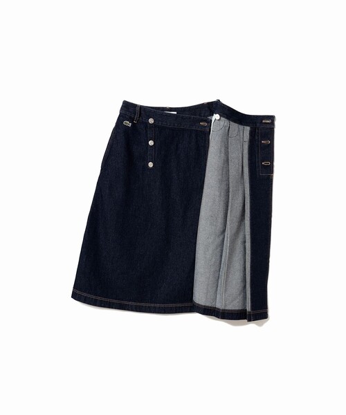 LACOSTE（ラコステ）の「アシンメトリーデニムプリーツラップスカート（スカート・レディース・ネイビー/ブルー・40/38/36/34）」の11枚目の写真
