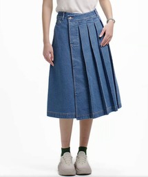 LACOSTE | アシンメトリーデニムプリーツラップスカート(スカート)