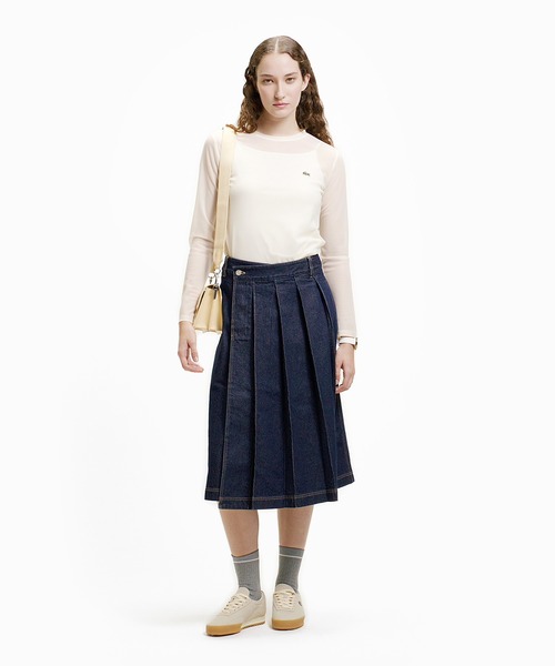 LACOSTE(ラコステ)の「アシンメトリーデニムプリーツラップスカート(スカート・レディース・ネイビー/ブルー・40/38/36/34)」の16枚目の写真