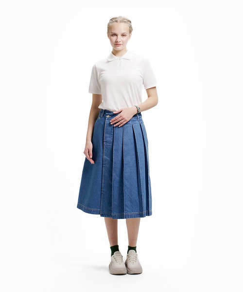 LACOSTE(ラコステ)の「アシンメトリーデニムプリーツラップスカート(スカート・レディース・ネイビー/ブルー・40/38/36/34)」の10枚目の写真