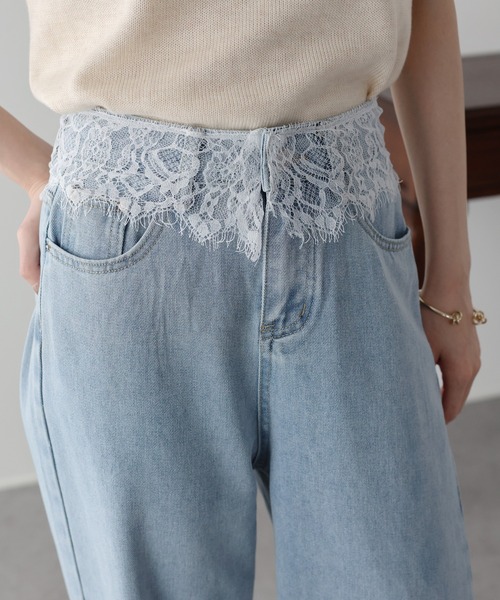 BLUEEAST（ブルーイースト）の「ウエストレースデニムパンツ（デニムパンツ・レディース・ブルー・MEDIUM/LARGE）」の4枚目の写真