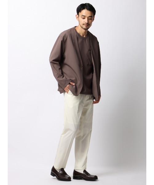 SUIT SQUARE（スーツスクエア）の「みんなのパンツ イージーテーパードパンツ ウォッシャブル ストレッチ 裾上げ済み（スラックス・メンズ・ホワイト/ベージュ・LL/L/M/S/5L/4L/3L）」の4枚目の写真