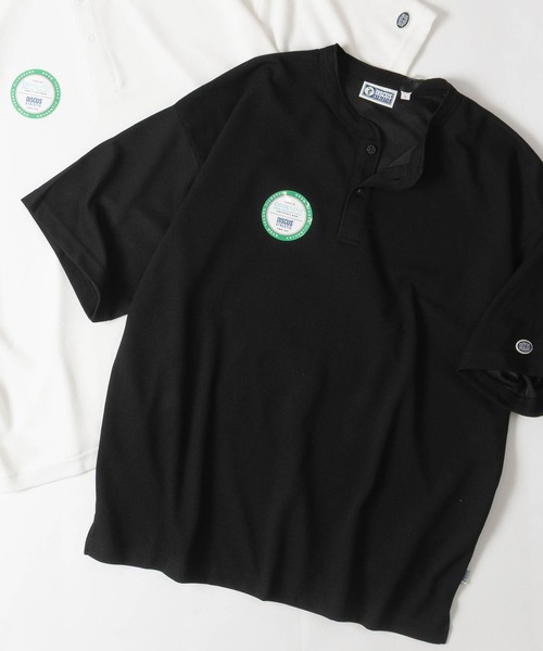 DISCUS(ディスカス)の「【15】〔DISCUS/ディスカス〕COOLMAX ワッフルヘンリー 半袖Tシャツ(Tシャツ/カットソー・メンズ・スミクロ/オフホワイト/ブルーグレー/ブラック・LARGE/MEDIUM/X-LARGE)」の1枚目の写真
