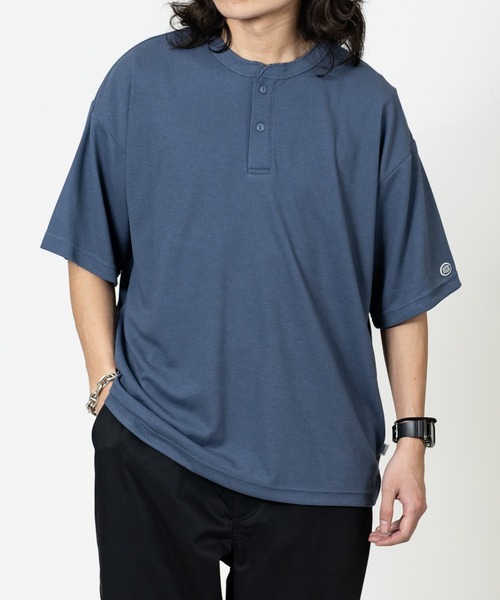 DISCUS(ディスカス)の「【15】〔DISCUS/ディスカス〕COOLMAX ワッフルヘンリー 半袖Tシャツ(Tシャツ/カットソー・メンズ・スミクロ/オフホワイト/ブルーグレー/ブラック・LARGE/MEDIUM/X-LARGE)」の7枚目の写真