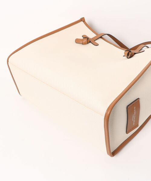 GIANNI CHIARINI（ジャンニ キアリーニ）の「【GIANNI CHIARINI/ジャンニキアリーニ】トートバッグ　MARCELLA　Mサイズ　コットン×本革（トートバッグ・レディース・ブラック/ライトブラウン/アイボリー・FREE）」の5枚目の写真