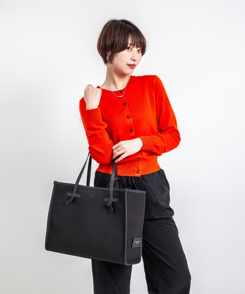 GIANNI CHIARINI（ジャンニ キアリーニ）の「【GIANNI CHIARINI/ジャンニキアリーニ】トートバッグ　MARCELLA　Mサイズ　コットン×本革（トートバッグ・レディース・ブラック/ライトブラウン/アイボリー・FREE）」の16枚目の写真