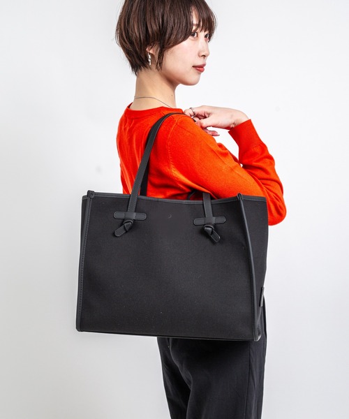 GIANNI CHIARINI（ジャンニ キアリーニ）の「【GIANNI CHIARINI/ジャンニキアリーニ】トートバッグ　MARCELLA　Mサイズ　コットン×本革（トートバッグ・レディース・ブラック/ライトブラウン/アイボリー・FREE）」の17枚目の写真