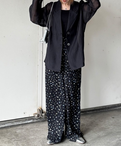 ISOOK（アイスー）の「【ISOOK / アイスー】シアーテーラードジャケット / 長袖 春アウター オーバーサイズ ビッグシルエット ルーズ丈 シアートップス シースルー 羽織り ZOZOTOWN限定（テーラードジャケット・レディース・ブラウン/アイボリー/ブラック・FREE）」の5枚目の写真