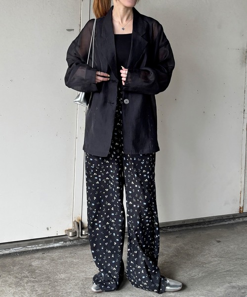 ISOOK（アイスー）の「【ISOOK / アイスー】シアーテーラードジャケット / 長袖 春アウター オーバーサイズ ビッグシルエット ルーズ丈 シアートップス シースルー 羽織り ZOZOTOWN限定（テーラードジャケット・レディース・ブラウン/アイボリー/ブラック・FREE）」の20枚目の写真