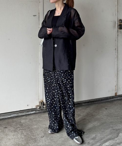 ISOOK（アイスー）の「【ISOOK / アイスー】シアーテーラードジャケット / 長袖 春アウター オーバーサイズ ビッグシルエット ルーズ丈 シアートップス シースルー 羽織り ZOZOTOWN限定（テーラードジャケット・レディース・ブラウン/アイボリー/ブラック・FREE）」の21枚目の写真