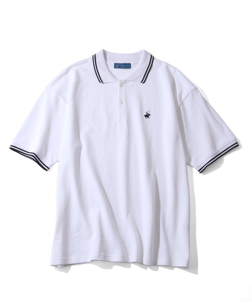 BEVERLY HILLS POLO CLUB(ビバリーヒルズポロクラブ)の「【BEVERLY HILLS POLO CLUB/ビバリーヒルズポロクラブ】リブライン 鹿の子ポロシャツ(ポロシャツ・メンズ・ネイビー/グリーン/オリーブ/サックスブルー/ブラック/オフホワイト・L/LL/M)」の7枚目の写真
