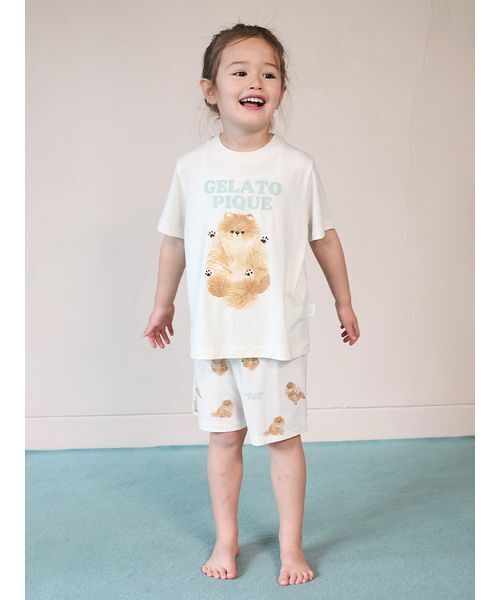 gelato pique（ジェラートピケ）の「【KIDS】ドッグワンポイントTシャツ（ルームウェア/パジャマ・キッズ・クリーム/ブルー・120/110/100/90）」の5枚目の写真