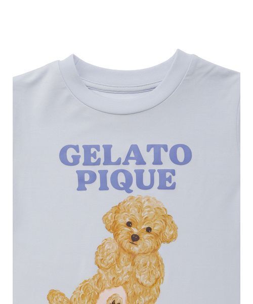 gelato pique（ジェラートピケ）の「【KIDS】ドッグワンポイントTシャツ（ルームウェア/パジャマ・キッズ・クリーム/ブルー・120/110/100/90）」の9枚目の写真