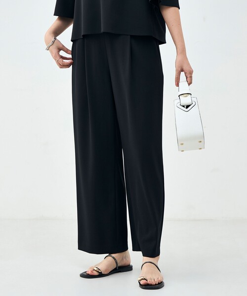 NOLLEY’S(ノーリーズ)の「《セットアップ対応》ウォッシャブルイージーツイルセミワイドパンツ(その他パンツ・レディース・ブラック/チャコールグレー/ホワイト/キャメル・34/36/38/40)」の6枚目の写真