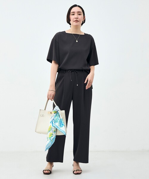 NOLLEY’S(ノーリーズ)の「《セットアップ対応》ウォッシャブルイージーツイルセミワイドパンツ(その他パンツ・レディース・ブラック/チャコールグレー/ホワイト/キャメル・34/36/38/40)」の7枚目の写真