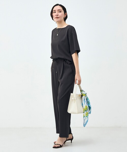 NOLLEY’S(ノーリーズ)の「《セットアップ対応》ウォッシャブルイージーツイルセミワイドパンツ(その他パンツ・レディース・ブラック/チャコールグレー/ホワイト/キャメル・34/36/38/40)」の8枚目の写真