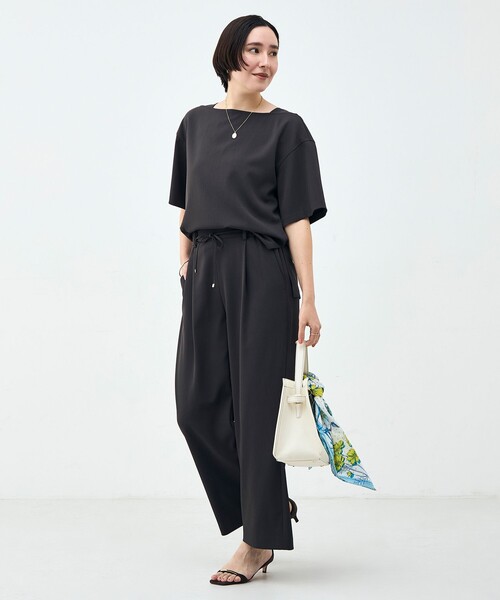 NOLLEY’S(ノーリーズ)の「《セットアップ対応》ウォッシャブルイージーツイルセミワイドパンツ(その他パンツ・レディース・ブラック/チャコールグレー/ホワイト/キャメル・34/36/38/40)」の9枚目の写真