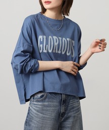 A.N.L（エーエヌエル　レーベル）の「A.N.L バックステッチ ロゴプリント長袖Tシャツ（Tシャツ/カットソー）」