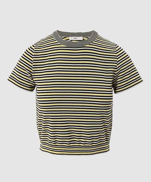 TAN(タン)の「COMPACT KNITTED TEE(Tシャツ/カットソー・レディース・レッド系その他/イエロー系その他・FREE)」の1枚目の写真