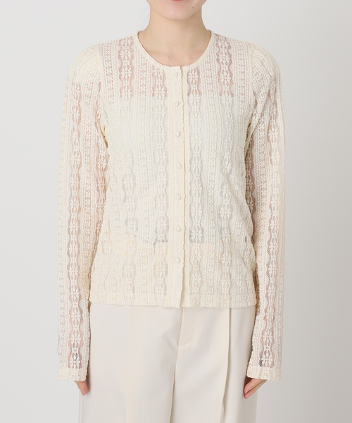 Noble（ノーブル）の「レースカーディガン（カーディガン/ボレロ・レディース・ホワイト系その他/ブラック・FREE）」の5枚目の写真