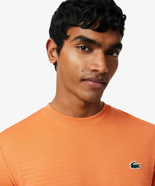 LACOSTE（ラコステ）の「ウルトラドライコートジャガードTシャツ（Tシャツ/カットソー・メンズ・オレンジ/ネイビー・3/4/5）」の14枚目の写真