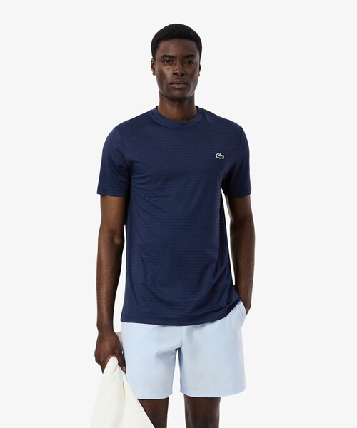LACOSTE（ラコステ）の「ウルトラドライコートジャガードTシャツ（Tシャツ/カットソー・メンズ・オレンジ/ネイビー・3/4/5）」の3枚目の写真