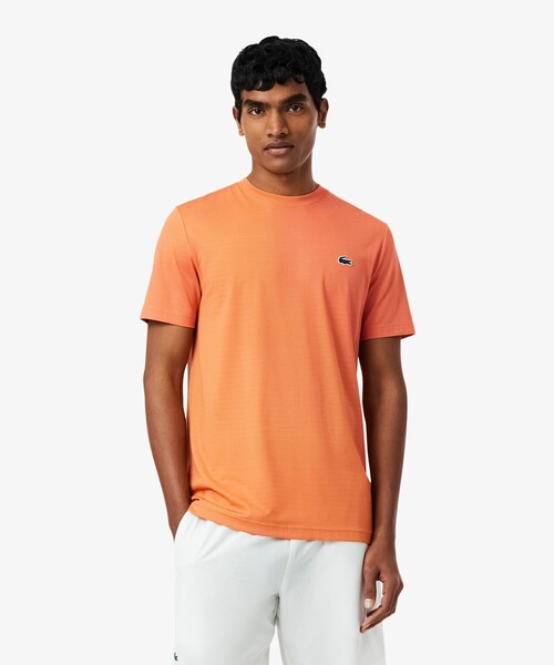 LACOSTE（ラコステ）の「ウルトラドライコートジャガードTシャツ（Tシャツ/カットソー・メンズ・オレンジ/ネイビー・3/4/5）」の4枚目の写真