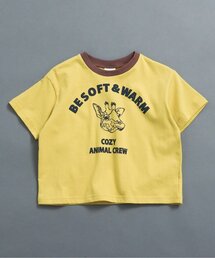 BREEZE（ブリーズ）の「【WEB限定】リンガー配色アニマルカレッジ半袖Tシャツ（Tシャツ/カットソー）」