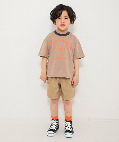 BREEZE（ブリーズ）の「【WEB限定】リンガー配色アニマルカレッジ半袖Tシャツ（Tシャツ/カットソー・キッズ・キナリ/ネイビー/イエロー/ブラウン/ピンク・90/100/110/120/130/140）」の6枚目の写真
