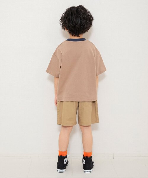 BREEZE（ブリーズ）の「【WEB限定】リンガー配色アニマルカレッジ半袖Tシャツ（Tシャツ/カットソー・キッズ・キナリ/ネイビー/イエロー/ブラウン/ピンク・90/100/110/120/130/140）」の7枚目の写真