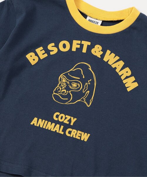 BREEZE（ブリーズ）の「【WEB限定】リンガー配色アニマルカレッジ半袖Tシャツ（Tシャツ/カットソー・キッズ・キナリ/ネイビー/イエロー/ブラウン/ピンク・90/100/110/120/130/140）」の17枚目の写真