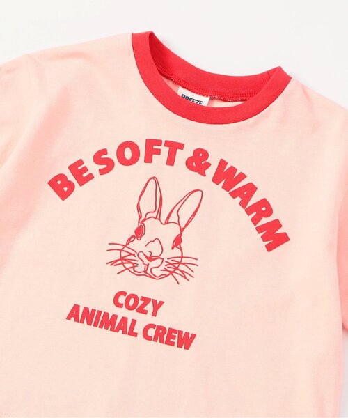 BREEZE（ブリーズ）の「【WEB限定】リンガー配色アニマルカレッジ半袖Tシャツ（Tシャツ/カットソー・キッズ・キナリ/ネイビー/イエロー/ブラウン/ピンク・90/100/110/120/130/140）」の18枚目の写真