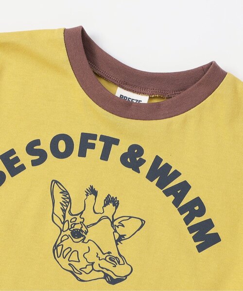 BREEZE（ブリーズ）の「【WEB限定】リンガー配色アニマルカレッジ半袖Tシャツ（Tシャツ/カットソー・キッズ・キナリ/ネイビー/イエロー/ブラウン/ピンク・90/100/110/120/130/140）」の19枚目の写真